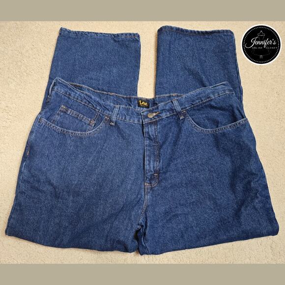 Lee Men's Relaxed Fit Fleece Lined Straight Leg Jeans Size 42 x 30 - Picture 2 of 8